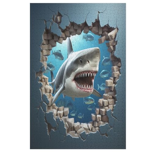 Puzzles Hai, 1000-teiliges Holzpuzzle Für Erwachsene Und Kinder Ab 12 Jahren. Tolles Geschenk Für Erwachsene 78×53cm Puzzles Hai, 1000-teiliges Holzpuzzle Für Erwachsene Und Kinder Ab 12 Jahren. Tolles Geschenk Für Erwachsene 78×53cm von LCWWW