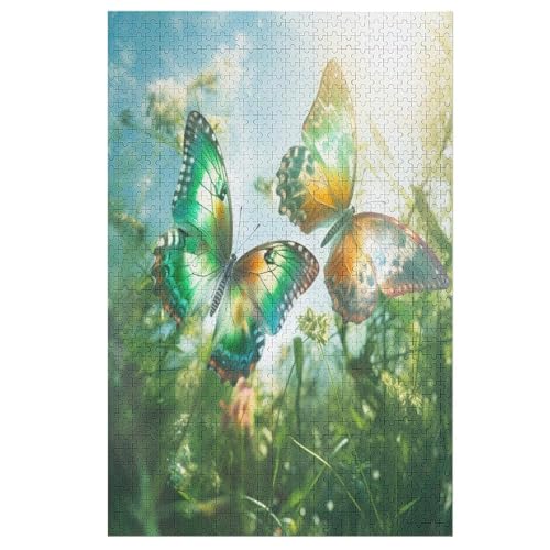 Schmetterling Puzzle, Puzzles Für Erwachsene Kinder, 1000 Teile Holzpuzzle, Für Jugendliche & Erwachsene Herausforderungsspielzeug 78×53cm von LCWWW