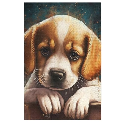 Süßer Hund 1000 Teile Premium-Puzzles Für Erwachsene Kinder- Holzpuzzles Spaß Und Lernspiele - Perfekte Puzzle-Geschenke 78×53cm von LCWWW