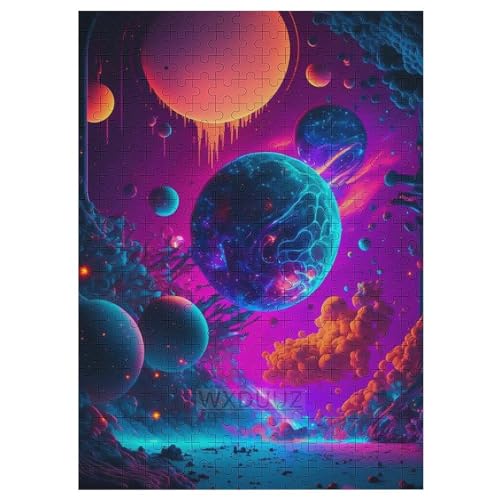 Surreale Weltraumlandschaften 300 Teile Puzzles, Wood Craft, Hochwertiges Modernes Puzzle, DIY, Für Erwachsene Und Kinder Ab 12 Jahren, 42×30cm von LCWWW