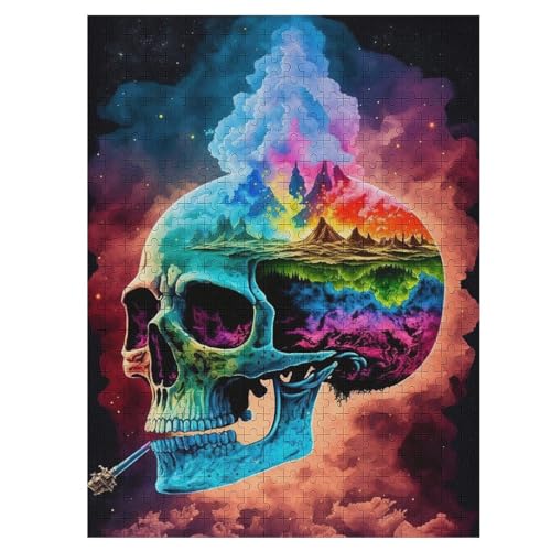 Totenkopf Puzzle 500 Teile, Holzpuzzle Für Erwachsene Kinder, Impossible Puzzles, Geschicklichkeitsspiel Für Die Ganze Familie 55×41cm von LCWWW