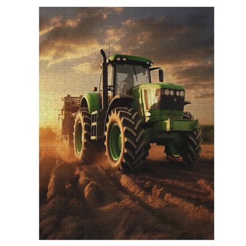 Traktor Holzpuzzle Für Erwachsene Teenager Stress Abbauen Familien-Puzzlespiel Poster 500-teiliges Puzzle Kinder Lernspiel 55×41cm von LCWWW