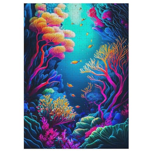 Unterwasserwelt Holzpuzzle 300 Teile, Knobelspiele Für Erwachsene, Teenager, Puzzles Unmögliche - Kinder Puzzle Zimmer Deko 42×30cm von LCWWW