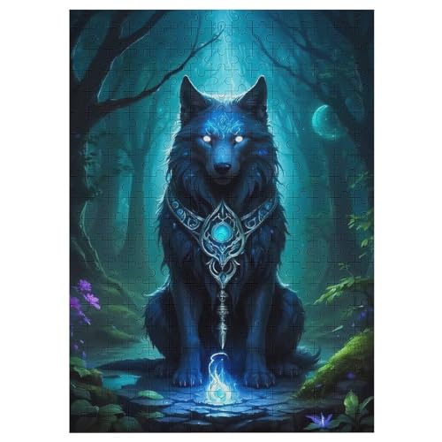 Wolf Holzpuzzle 300 Teile, Knobelspiele Für Erwachsene, Teenager, Puzzles Unmögliche - Kinder Puzzle Zimmer Deko 42×30cm von LCWWW