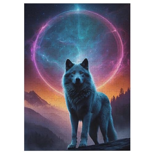 Wolf Holzpuzzle 300 Teile, Knobelspiele Für Erwachsene, Teenager, Puzzles Unmögliche - Kinder Puzzle Zimmer Deko 42×30cm von LCWWW