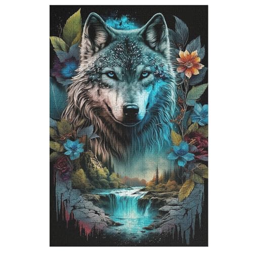 Wolf Puzzle, Puzzles Für Erwachsene Kinder, 1000 Teile Holzpuzzle, Für Jugendliche & Erwachsene Herausforderungsspielzeug 78×53cm von LCWWW