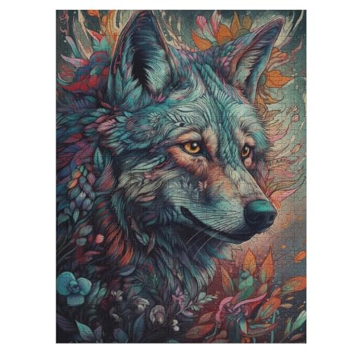 Wolf Puzzles 500 Teile Erwachsener Kniffel Spaß Für Die Ganze Familie, Holzpuzzle Kinder Erwachsene, Impossible Puzzle Schwer 55×41cm von LCWWW