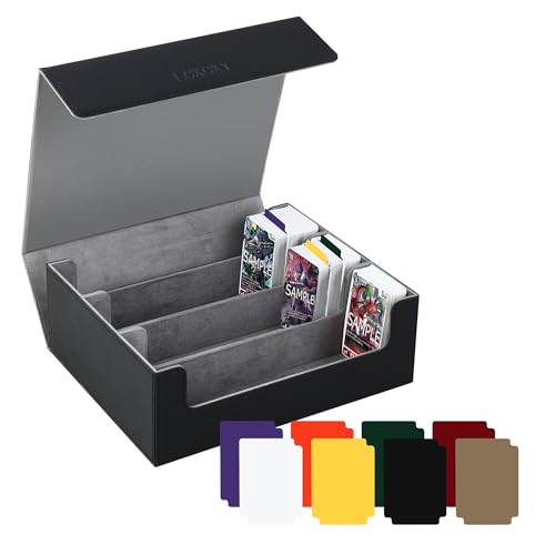 LCXCXY Sammelkarten-Aufbewahrungsbox, großvolumige Card Deck Box für 1800+ Karten, magnetische Kartenbox Spielkarten mit 8 Kartentrenner, Deckbox für MTG, YuGiOh, TCG und andere Kartensammlungen von LCXCXY