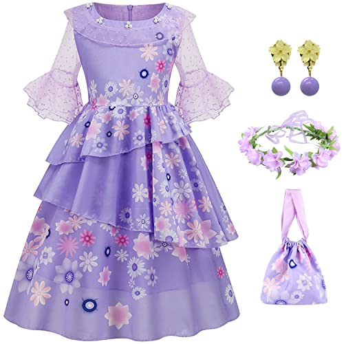 LCXYYY Isabela Madrigal Verkleidung Kostüm Cosplay Mirabel Isabela Lila Ballerina Kleid mit Girlande und Tasche für Mädchen Halloween Karneval Prinzessin Geburtstag Party Fancy Kleidung 3-9 Jahre LCXYYY Isabela Madrigal Verkleidung Kostüm Cosplay Mirabel Isabela Lila Ballerina Kleid mit Girlande und Tasche für Mädchen Halloween Karneval Prinzessin Geburtstag Party Fancy Kleidung 3-9 Jahre von LCXYYY