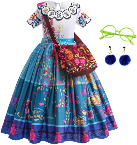 LCXYYY Mirabel Madrigal Cosplay Kostüm Verkleidung Mirabel Ballerina Kleid und Tasche 2-teiliges Set für Mädchen Halloween Karneval Prinzessin Geburtstag Party Fancy Kleidung Größe 100-160cm von LCXYYY