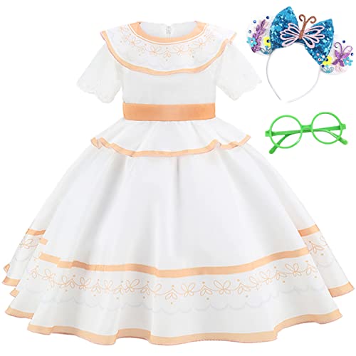 LCXYYY Mirabel Madrigal Verkleidung Kostüm Cosplay Mirabel Kindheit Ballerina Kleid mit Stirnbänder und Brillengestelle für Mädchen Halloween Karneval Prinzessin Geburtstag Party Fancy Baby Kleidung von LCXYYY