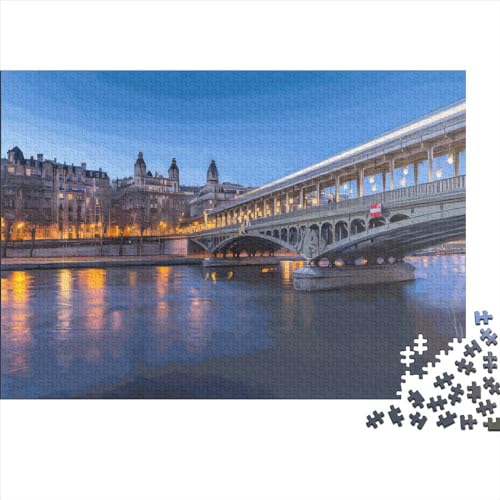 1000 Teile Paris-Puzzle für Erwachsene und Kinder, kreatives rechteckiges Puzzle, Holzpuzzle, lustiges Lernspielzeug, 1000 Teile (75 x 50 cm) von LCZLCZ