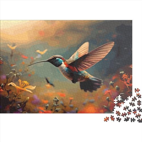 1000 Teile Puzzles Kolibri Holzpuzzles Anspruchsvolles Spiel Quadratische Puzzles für Erwachsene und Kinder 1000 Teile (75 x 50 cm) von LCZLCZ