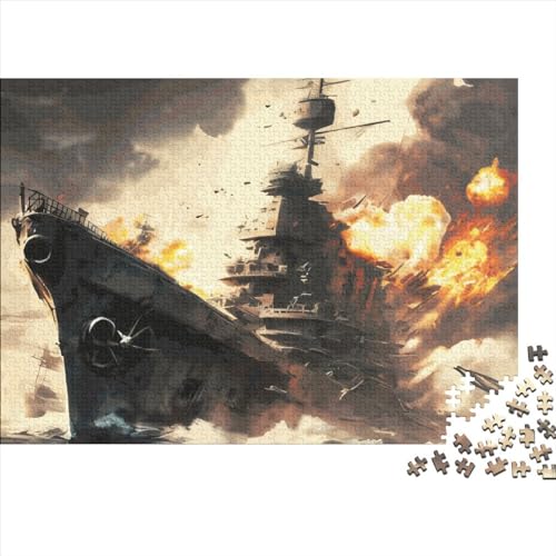 1000 Teile Schlachtschiff-Puzzle für Erwachsene, Intellektuelles Spiel, Puzzle-Spielzeug für Kinder, 1000 Teile (75 x 50 cm) von LCZLCZ