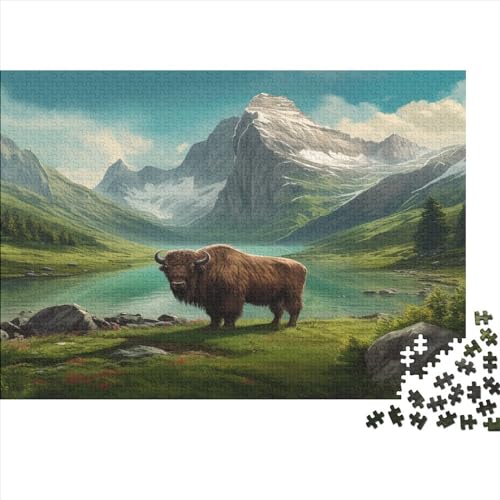 1000 Teile Tier-Yak-Puzzle für Erwachsene und Kinder, kreatives rechteckiges Puzzle, Holzpuzzle, lustiges Lernspielzeug, 1000 Teile (75 x 50 cm) von LCZLCZ