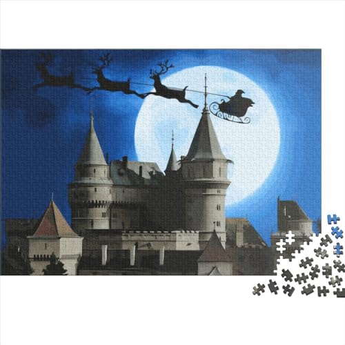 1000 Teile Weihnachtsgeist-Puzzle für Erwachsene und Kinder, kreatives rechteckiges Puzzle, Holzpuzzle, lustiges Lernspielzeug, 1000 Teile (75 x 50 cm) von LCZLCZ