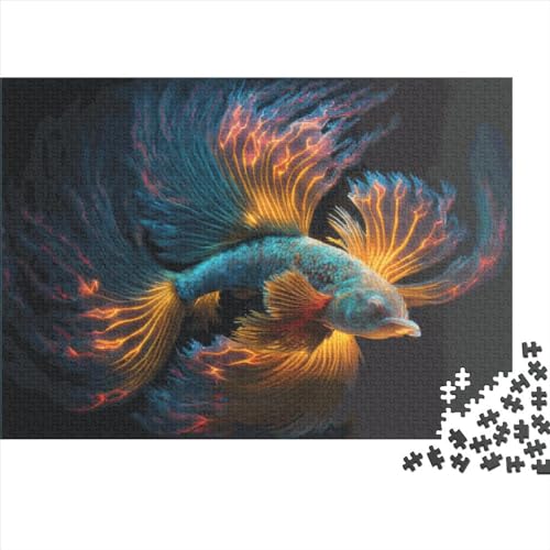 1000-teiliges Puzzle, Betta-Fisch-Puzzle für Erwachsene, Holzpuzzle, Lernspiel für Erwachsene, Kind, 1000 Teile (75 x 50 cm) von LCZLCZ