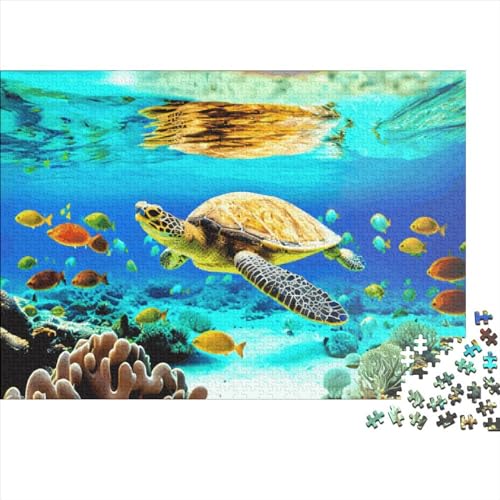 1000-teiliges Puzzle, Schildkröte, für Erwachsene, Kinder, Holzpuzzle, Lernspielzeug, 1000 Teile (75 x 50 cm) von LCZLCZ