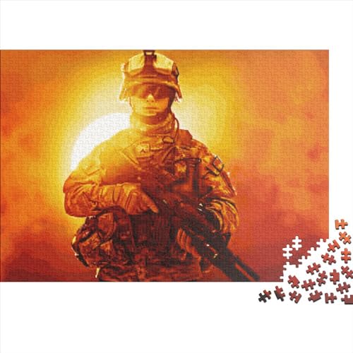 1000-teiliges Puzzle, US-Fallschirmjäger-Puzzle für Erwachsene, Holzpuzzle, Lernspiel für Erwachsene, Kind, 1000 Teile (75 x 50 cm) von LCZLCZ