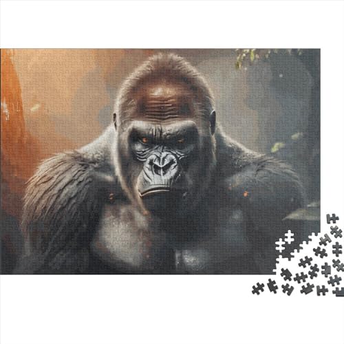 1000-teiliges Puzzle für Erwachsene, Gorilla-Puzzlesets für Erwachsene, für die Familie, Holzpuzzle, Gehirn-Herausforderungspuzzle, 1000 Teile (75 x 50 cm) von LCZLCZ