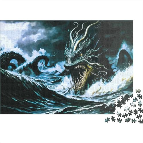 1000-teiliges Puzzle für Erwachsene, Kraken-Puzzlesets für Familien, Holzpuzzles, Brain Challenge-Puzzle, 1000 Teile (75 x 50 cm) von LCZLCZ