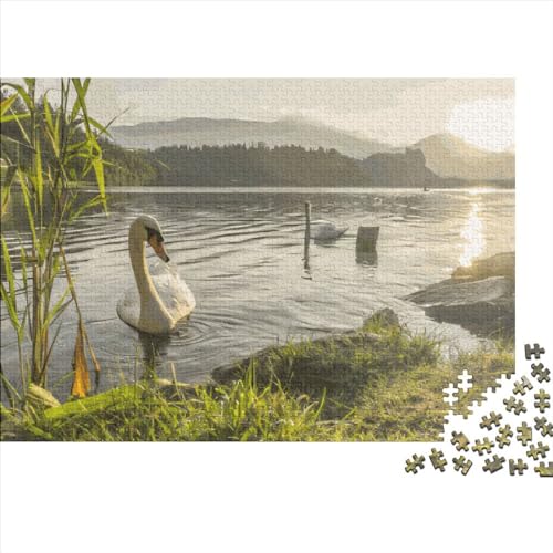 1000-teiliges Puzzle für Erwachsene, Schwanensee-Puzzlesets für Familien, Holzpuzzles, Brain Challenge-Puzzle, 1000 Teile (75 x 50 cm) von LCZLCZ