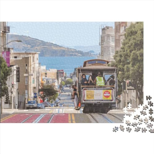 1000-teiliges rechteckiges Puzzle für Erwachsene, San Francisco, kreative Puzzle-Herausforderung, Spielzeugpuzzle, 1000 Teile (75 x 50 cm) von LCZLCZ