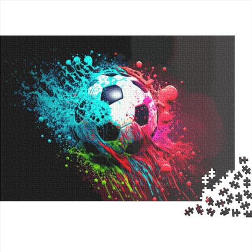 300 Teile Puzzles Fußball Bunte Holzpuzzles Anspruchsvolles Spiel Quadratische Puzzles für Erwachsene und Kinder 300 Teile (40 x 28 cm) von LCZLCZ