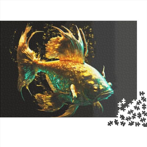 300 Teile kreative Puzzles, Goldfisch-Geschenk-Puzzles, rechteckiges Puzzle-Spielzeug für Erwachsene, 300 Teile (40 x 28 cm) von LCZLCZ