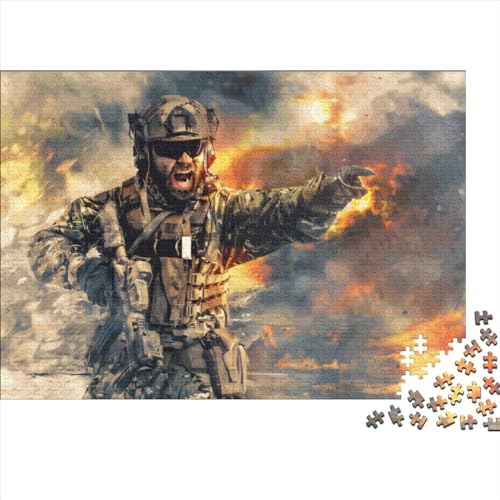 300-teiliges Puzzle für Erwachsene, Battlefield Action-Geschenke, kreative rechteckige Puzzles, Holzpuzzle 300 Teile (40 x 28 cm) von LCZLCZ