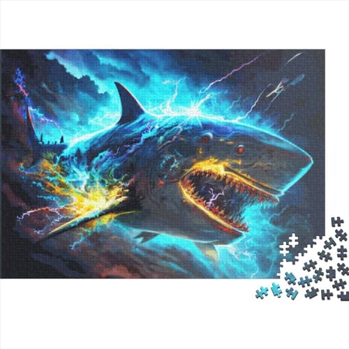 300-teiliges Puzzle für Erwachsene, Roboter-Hai-Puzzle-Sets für Familien, Holzpuzzles, Gehirn-Herausforderungspuzzle, 300 Teile (40 x 28 cm) von LCZLCZ