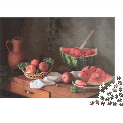 300-teiliges Puzzle mit Sommerwassermelone für Erwachsene, kreatives rechteckiges Holzpuzzle, Geschenk für Freunde und Familie, 300 Teile (40 x 28 cm) von LCZLCZ