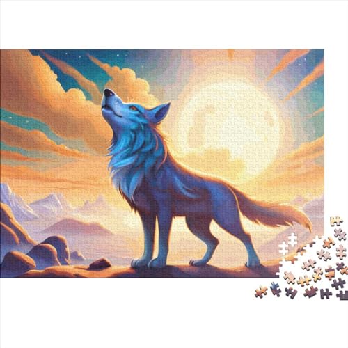 500 Teile Puzzle für Erwachsene Wolf heult Puzzlesets für Familien Holzpuzzles Brain Challenge Puzzle 500 Teile (52 x 38 cm) von LCZLCZ