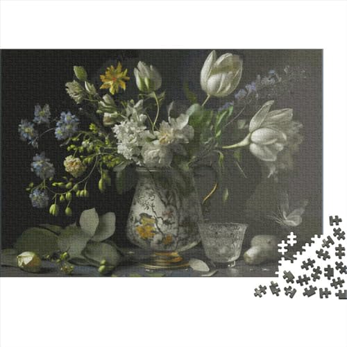 500-teiliges Puzzle für Erwachsene, Blumen in Fase-Geschenken, kreative rechteckige Puzzles, Holzpuzzle 500 Teile (52 x 38 cm) von LCZLCZ