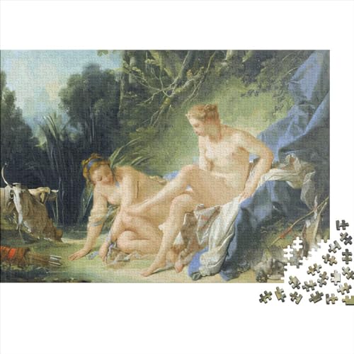 500-teiliges Puzzle für Erwachsene, Diana Getting Out Bath Gifts, kreative rechteckige Puzzles, Holzpuzzle 500 Teile (52 x 38 cm) von LCZLCZ