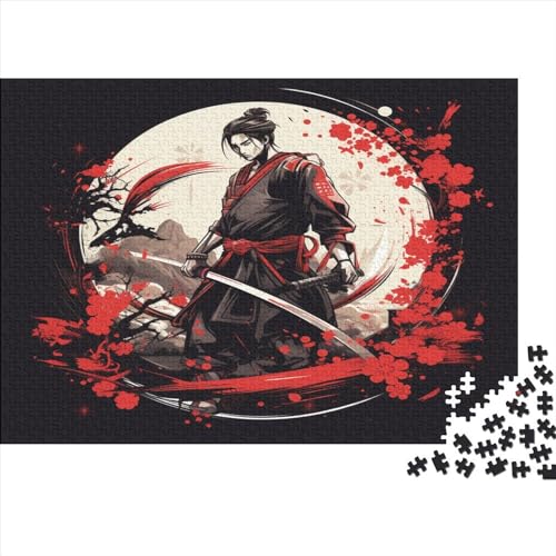 500-teiliges rechteckiges Puzzle für Erwachsene, japanischer Samurai, kreative Puzzle-Herausforderung, Spielzeugpuzzle, 500 Teile (52 x 38 cm) von LCZLCZ