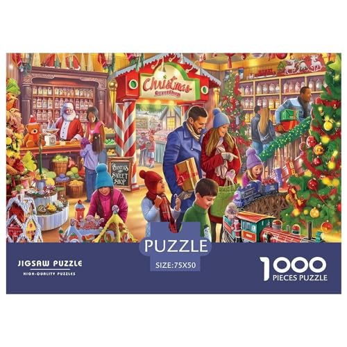 Christmas Mall-Puzzles für Erwachsene, 1000-teiliges Puzzle für Erwachsene, lustiges Dekomprimierungsspiel aus Holz, 1000 Teile (75 x 50 cm) von LCZLCZ