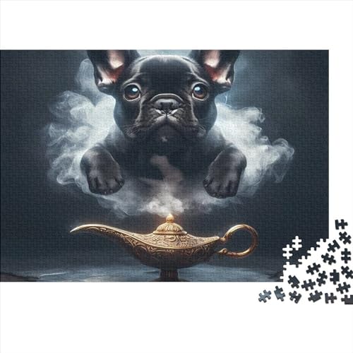 Französische Bulldogge Puzzle 1000 Teile für Erwachsene, Puzzle für Erwachsene, 1000-teiliges Puzzle, Lernspiele, 1000 Teile (75 x 50 cm) von LCZLCZ