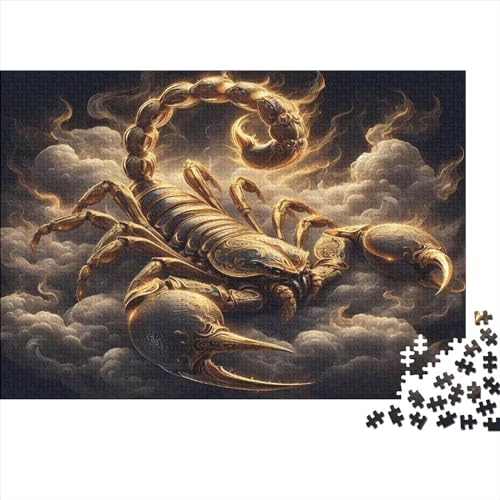 Goldener Skorpion-Puzzle für Erwachsene, 1000-teiliges Puzzle für Teenager und Kinder, kreative Puzzles für die ganze Familie, anspruchsvolle Spiele, Spielzeug, Geschenke, 1000 Teile (75 x 50 cm) von LCZLCZ