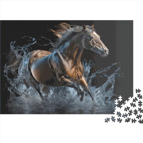 Horse Runs Gifts 500-teiliges Puzzle für Erwachsene – Holzpuzzles – Entspannungspuzzlespiele – Denksport-Puzzle 500 Teile (52 x 38 cm) von LCZLCZ