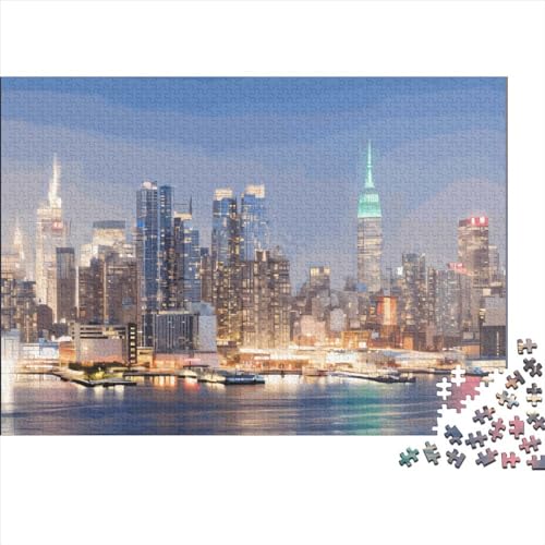Kreative rechteckige Puzzles für Erwachsene, 1000 Teile, Midtown Manhattan, Holzpuzzle, praktisches Spiel, Familiendekoration, 1000 Teile (75 x 50 cm) von LCZLCZ