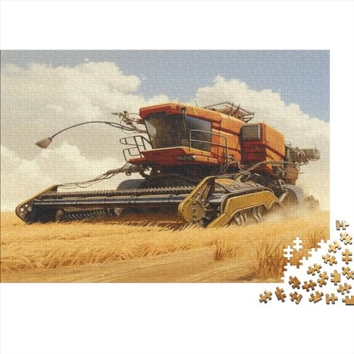 Kreative rechteckige Puzzles für Erwachsene, 500 Teile, Farm Harvester, Holzpuzzle, praktisches Spiel, Familiendekoration, 500 Teile (52 x 38 cm) von LCZLCZ