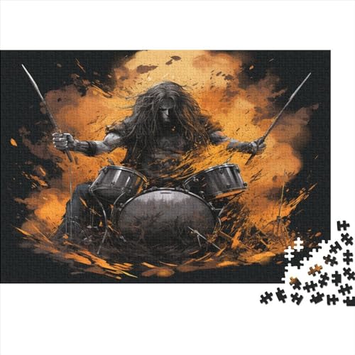 Kreative rechteckige Puzzles für Erwachsene, 500 Teile, Metallmusik, Holzpuzzle, praktisches Spiel, Familiendekoration, 500 Stück (52 x 38 cm) von LCZLCZ