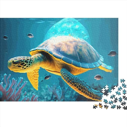 Kreatives Schildkröten-Puzzle für Erwachsene, 1000-teiliges Puzzle für Kinder, Familie, herausfordernde Spiele, Spielzeug, Geschenke, 1000 Teile (75 x 50 cm) von LCZLCZ