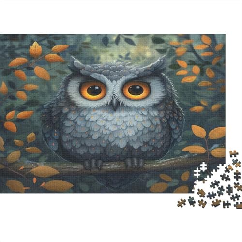 Kreatives rechteckiges Puzzle für Erwachsene, 500 Teile, Cartoon-Eule, Holzpuzzle, Puzzle, praktisches Spiel, Familiendekoration, 500 Teile (52 x 38 cm) von LCZLCZ