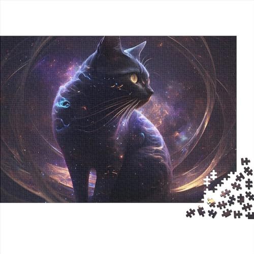 Kreatives rechteckiges Puzzle für Erwachsene, 500 Teile, Kunst-Katzen-Holzpuzzle, Puzzle, praktisches Spiel, Familiendekoration, 500 Teile (52 x 38 cm) von LCZLCZ