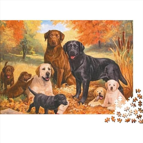 Labrador Retriever-Holzpuzzle für Erwachsene, 1000-teiliges Puzzle, rechteckiges Puzzle, Geschenke für Erwachsene und Kinder, Heimdekoration und Familienspiel, 1000 Teile (75 x 50 cm) von LCZLCZ