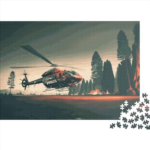 Militärhubschrauber-Geschenke, 500-teiliges Puzzle für Erwachsene – Holzpuzzles – Entspannungspuzzlespiele – Denksport-Puzzle 500 Teile (52 x 38 cm) von LCZLCZ