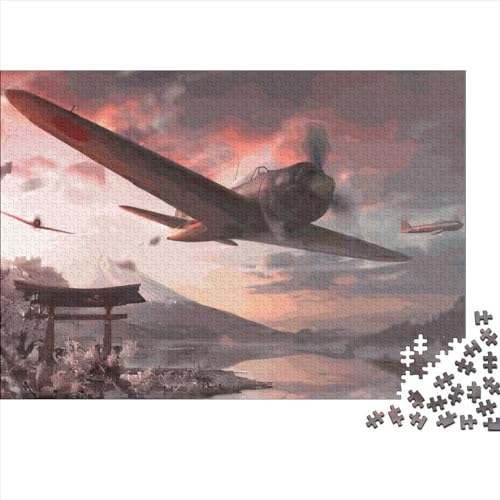 Militärischer Kämpfer, Holzpuzzle für Erwachsene, 500 Teile, rechteckiges Puzzle, Geschenke für Erwachsene, Spiel 500 Teile (52 x 38 cm) von LCZLCZ