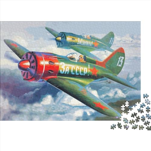 Military Fighter Gifts 500-teiliges Puzzle für Erwachsene – Holzpuzzles – Entspannungspuzzlespiele – Denksport-Puzzle 500 Teile (52 x 38 cm) von LCZLCZ